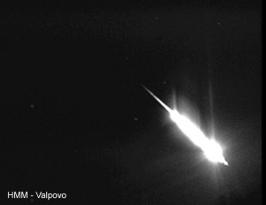 Meteor Križevci (snimka kamere Hrvatske meteorske mreže u Valpovu)