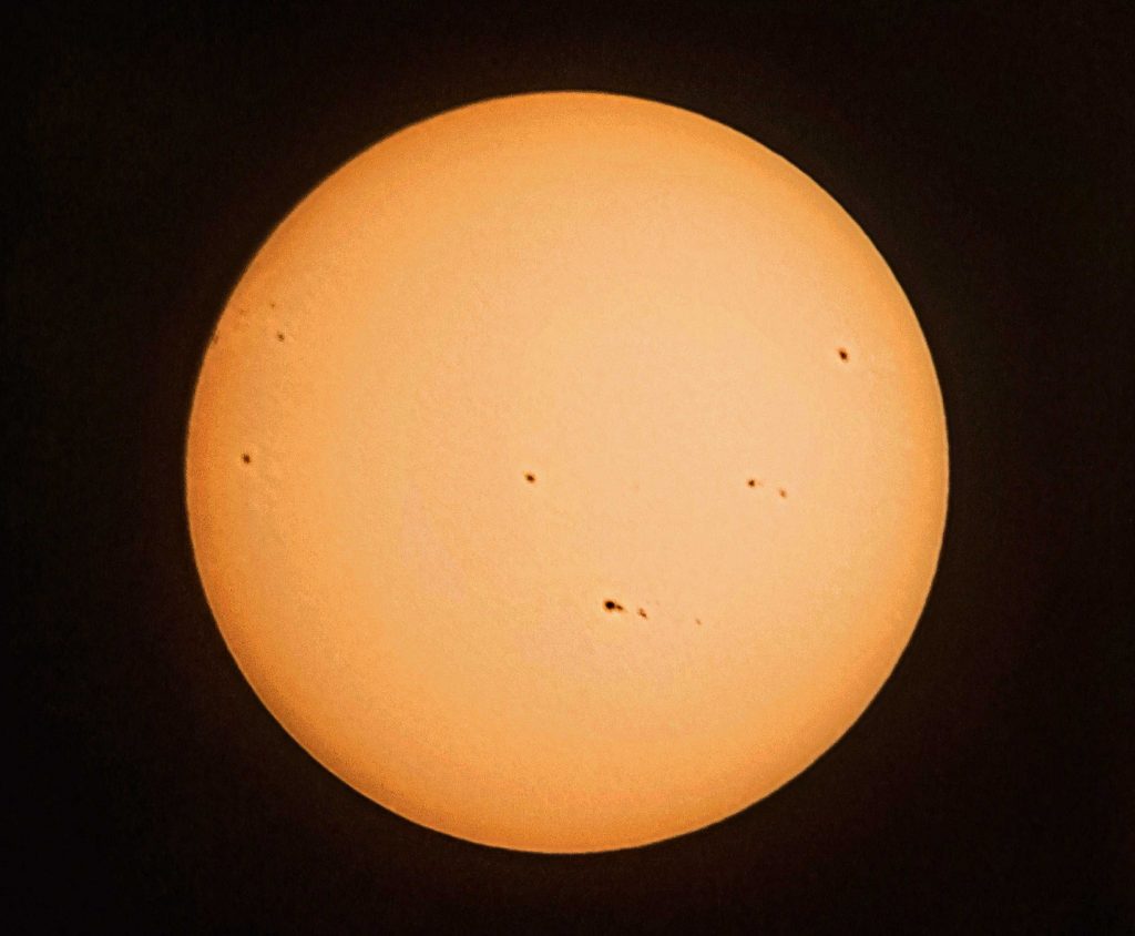 Sunce snimljeno sa križevačke zvjezdarnice na promatranju 4. rujna (foto Martin Vujić)