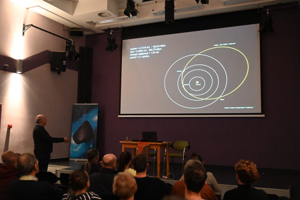 Korado Korlević 7. prosinca 2022. na Danima meteorita Križevci (foto A. Dundović)